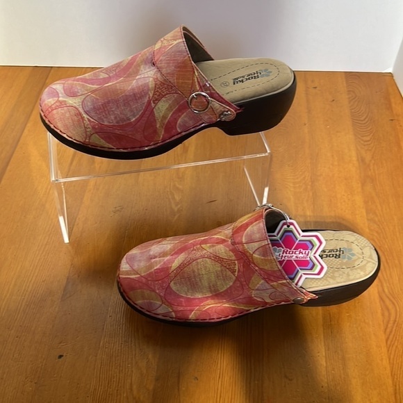 Rocky 4erisole leather multicolored slip on buckled clogs. Size 37. NWT. - Picture 2 of 6